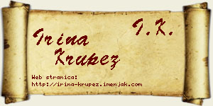 Irina Krupež vizit kartica